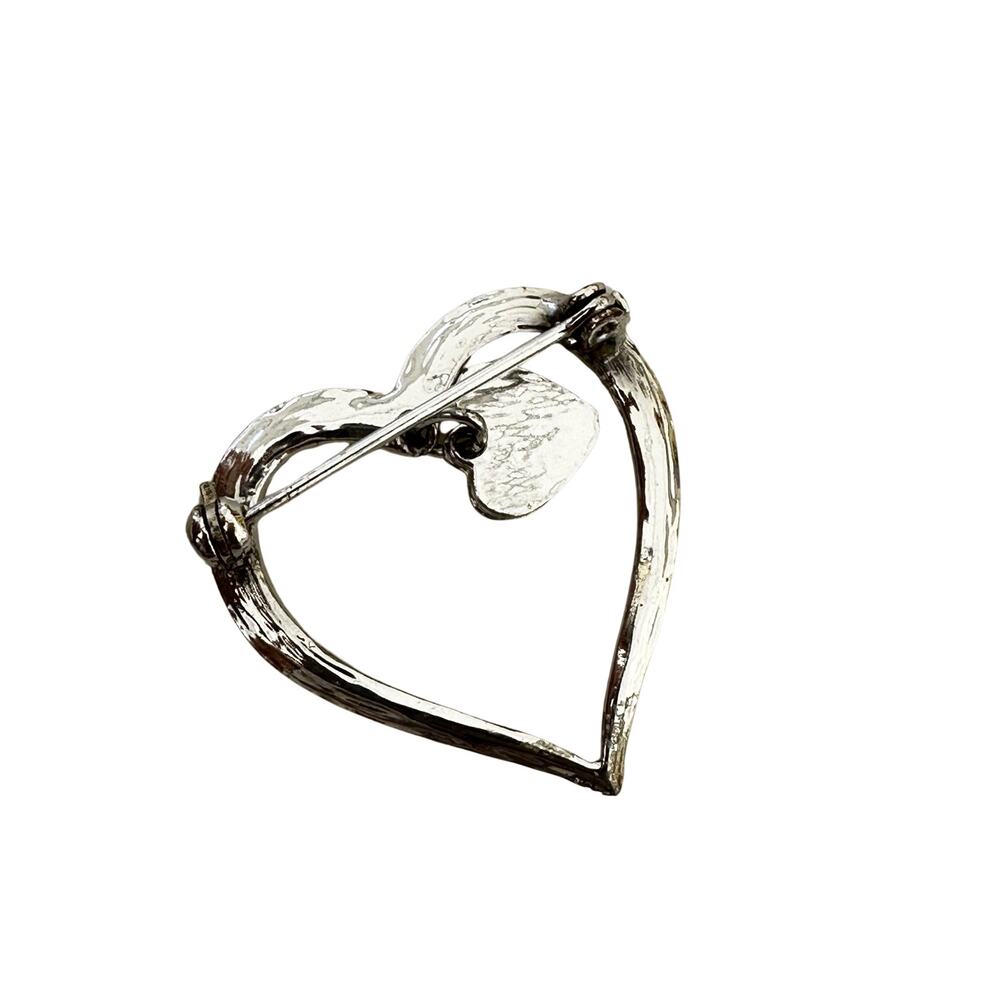 Vintage Lot of Five Silver Brooches Geometric Abstract Angel Heart - Picture 11 of 12